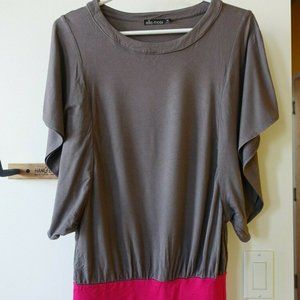 banded waist tunic top knit batwing Ella Moss